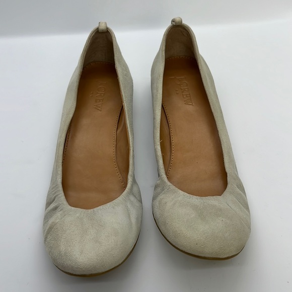J. Crew Suade Ballet Flats in a pale grey size 7